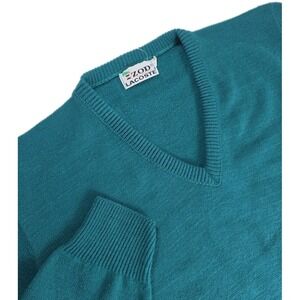 VTG IZOD Lacoste V-NECK Sweater GREEN Orlon Acrylic 80s GREEN READ